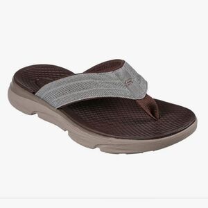 Men's 12 Skechers Relaxed Fit Delmont SD Almedo Flip Flop Sandals Taupe